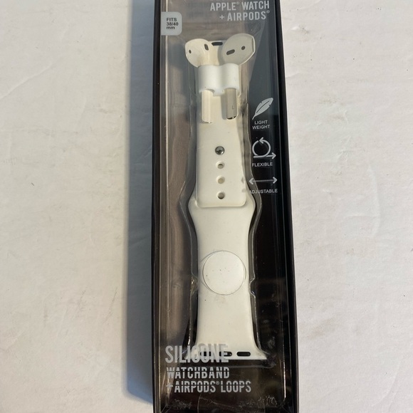 🛍️ 𝅺apple Compadable Watch Strap With Air Pod Loops, size 38-40mm new in pkg - Picture 1 of 4